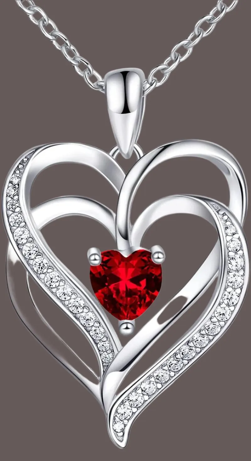✨ Stunning Sterling Silver Heart Birthstone Necklaces! Perfect gift for graduations, anniversaries, or birthdays for your favorite women - moms, grandmas, sisters, and besties! 💖🎉 #GiftIdeas #JewelryLove