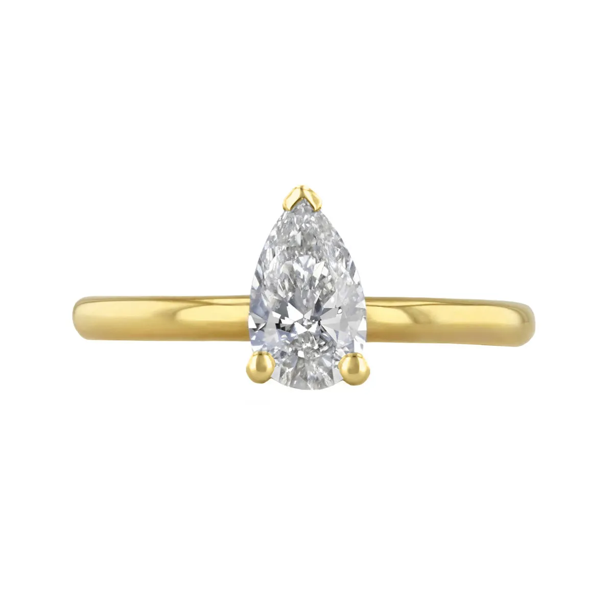 0-25ct Sofia Pear Cut Diamond Solitaire Engagement Ring | 18ct Yellow Gold