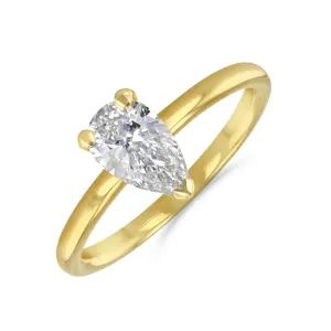 0-25ct Sofia Pear Cut Diamond Solitaire Engagement Ring | 18ct Yellow Gold