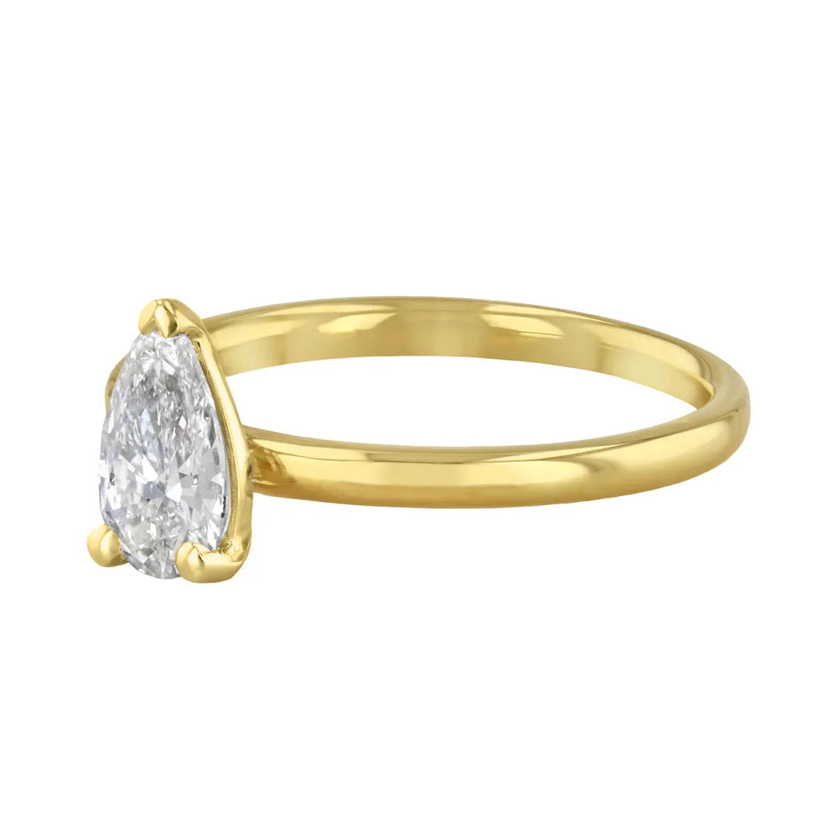 0-25ct Sofia Pear Cut Diamond Solitaire Engagement Ring | 18ct Yellow Gold