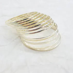 1-4003-h2 Gold Plated Classic Bangles, 2.5mm, Dozen.