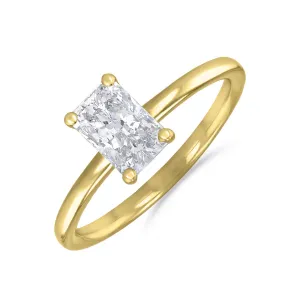 1-50ct Sofia Radiant Cut Diamond Solitaire Engagement Ring | 18ct Yellow Gold