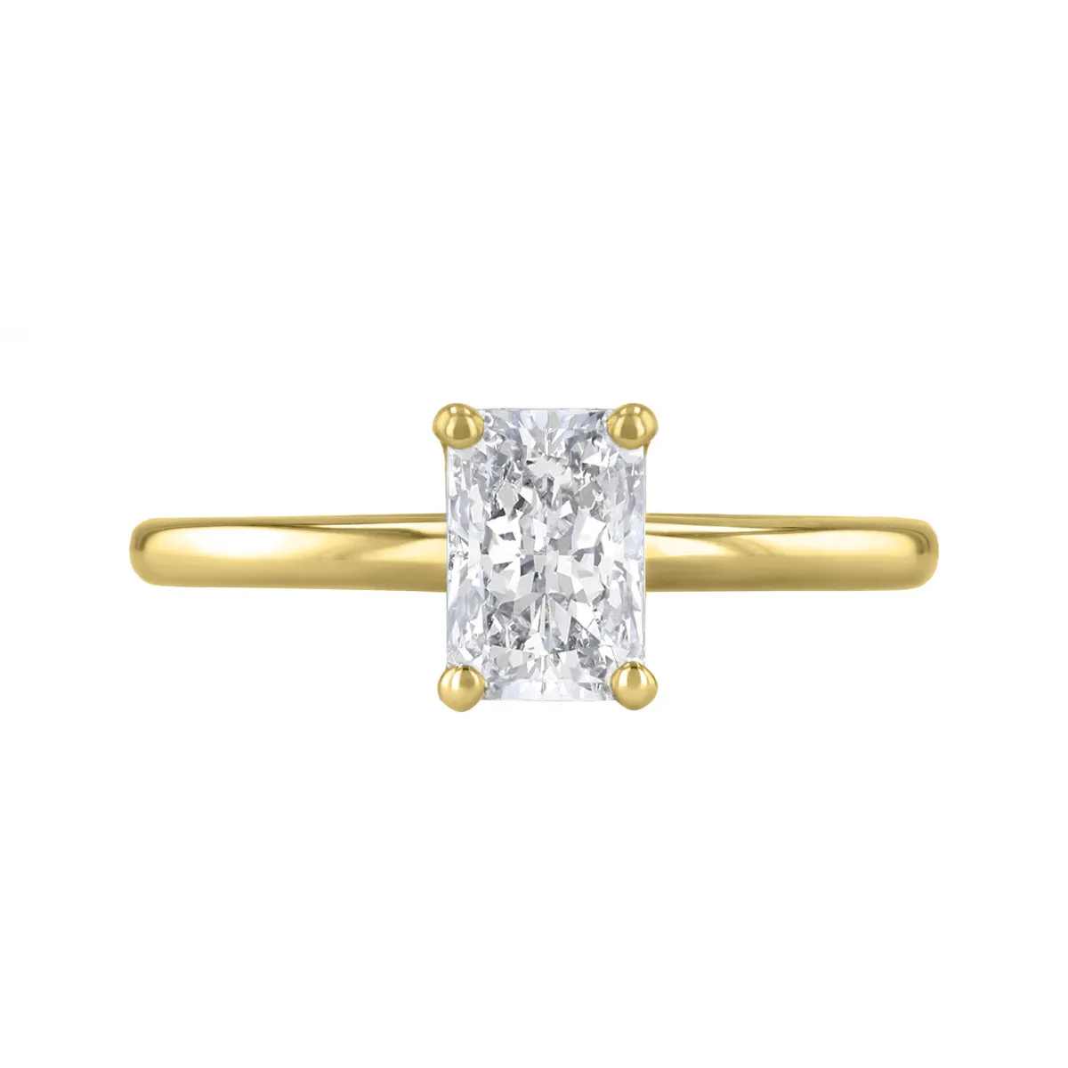 1-50ct Sofia Radiant Cut Diamond Solitaire Engagement Ring | 18ct Yellow Gold