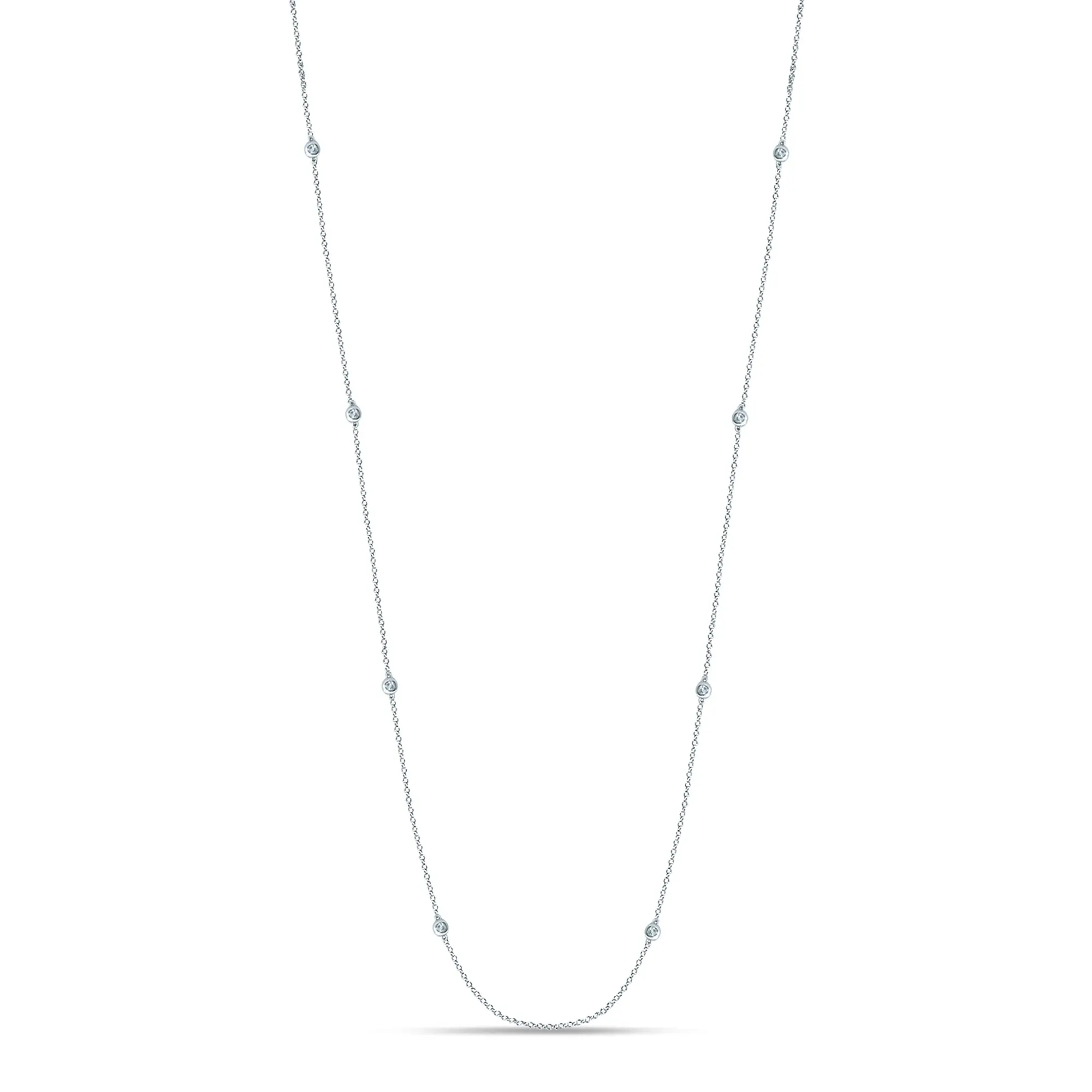 14K 0.72CT White Gold Diamond By-Yard Necklace