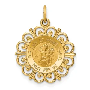 14k Yellow Gold Our Lady of Mt. Carmel Medal