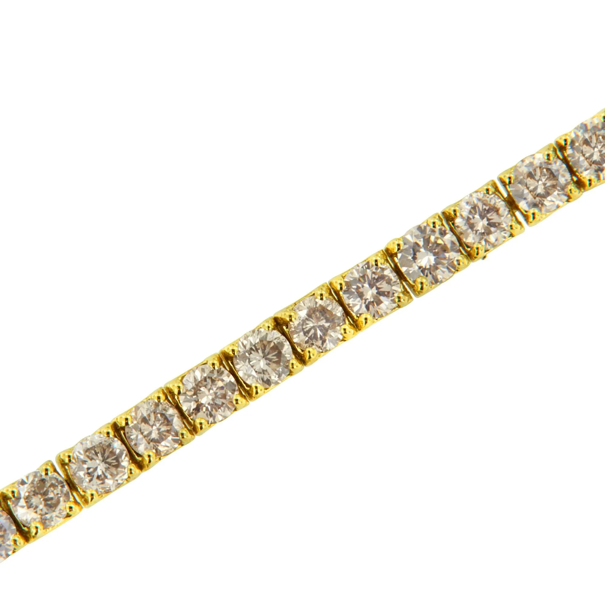 14K Yellow Gold Plated .925 Sterling Silver 4 Cttw 4-Prong Set Round-Cut Diamond Classic Tennis Bracelet (K-L Color, I2-