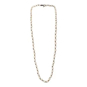 166-07 | BAROQUE PEARLS ON BRAIDED SUEDE (WHITE ON GRAY)