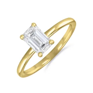 2-00ct Sofia Emerald Cut Diamond Solitaire Engagement Ring | 18ct Yellow Gold