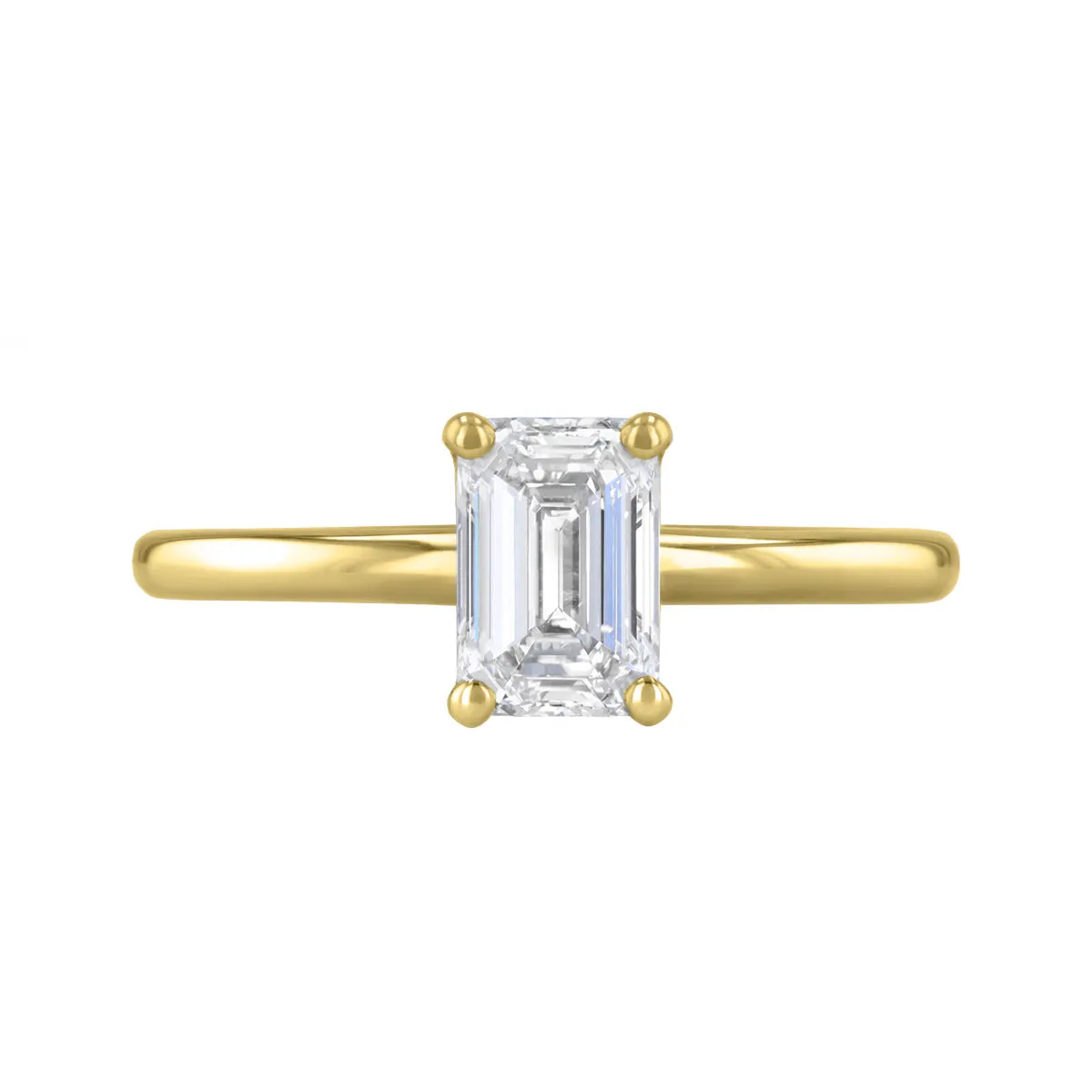 2-00ct Sofia Emerald Cut Diamond Solitaire Engagement Ring | 18ct Yellow Gold