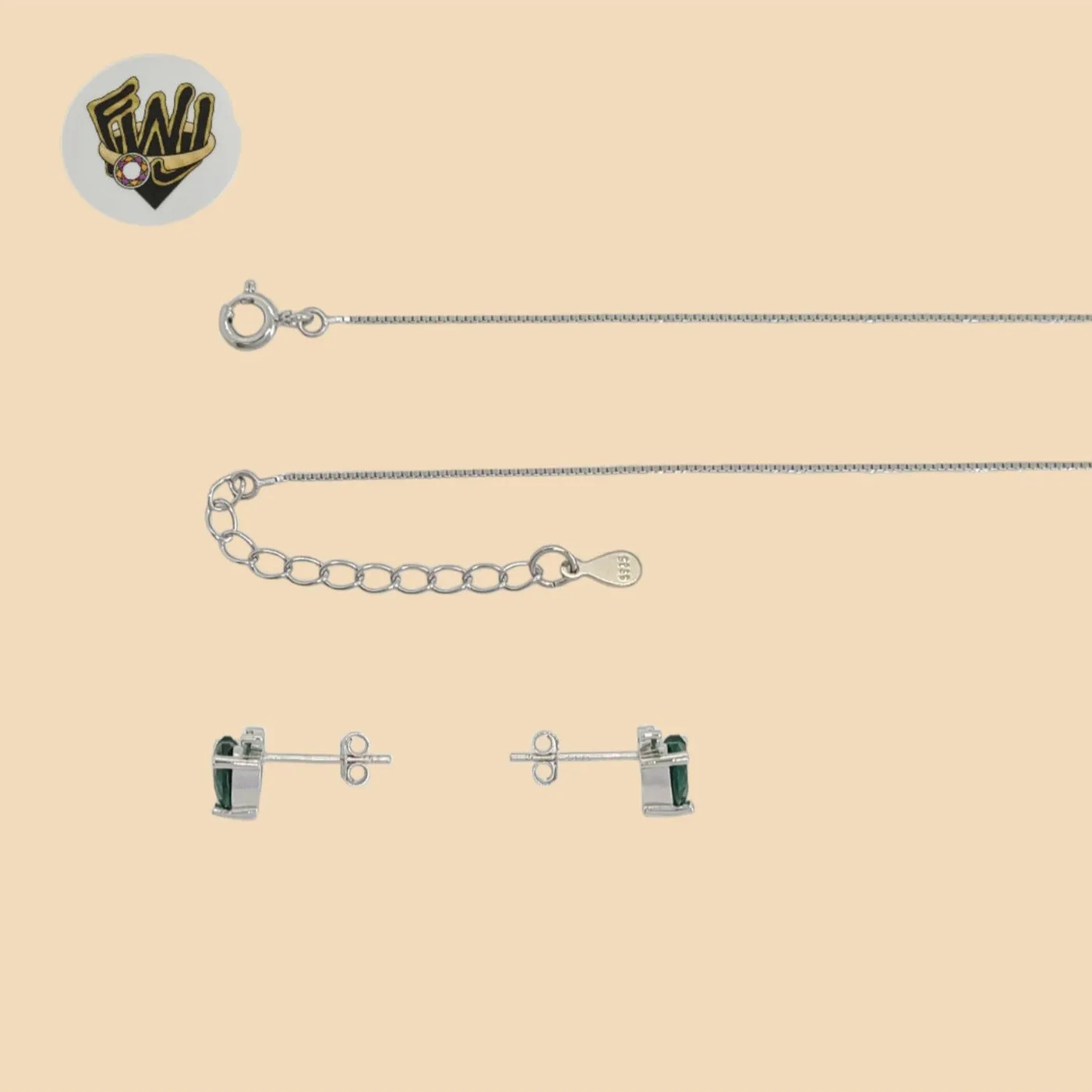 (2-66009-1) 925 Sterling Silver - 1mm Heart Zircon Set - 16