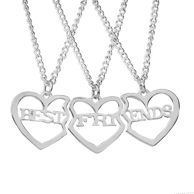2 pieces / set Fashion Best Friend Stitching Pendant Necklace Rainbow Broken Heart Necklace Female Children BFF Friendship Gift