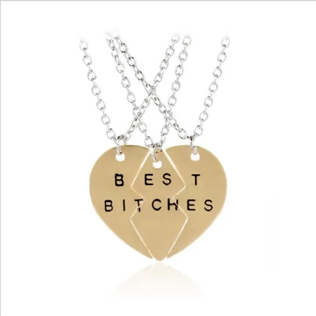 2 pieces / set Fashion Best Friend Stitching Pendant Necklace Rainbow Broken Heart Necklace Female Children BFF Friendship Gift
