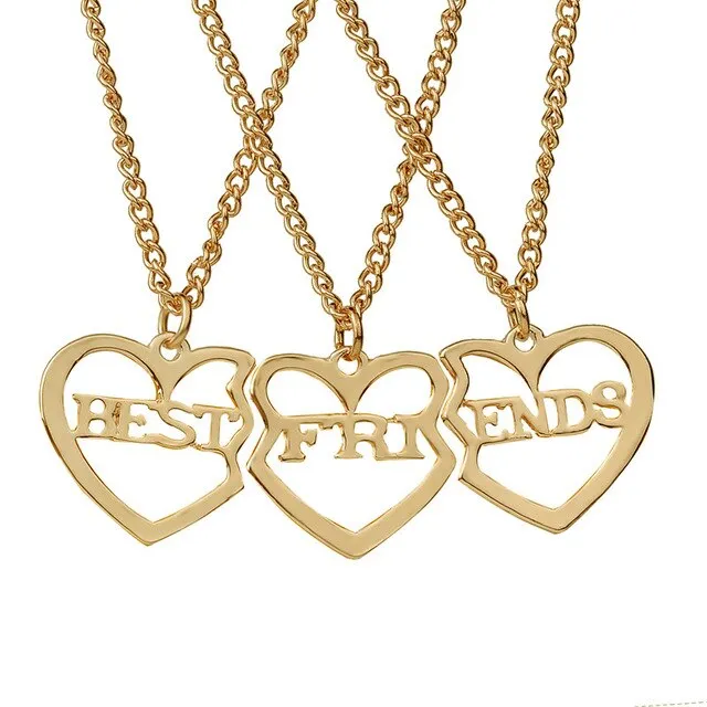 2 pieces / set Fashion Best Friend Stitching Pendant Necklace Rainbow Broken Heart Necklace Female Children BFF Friendship Gift