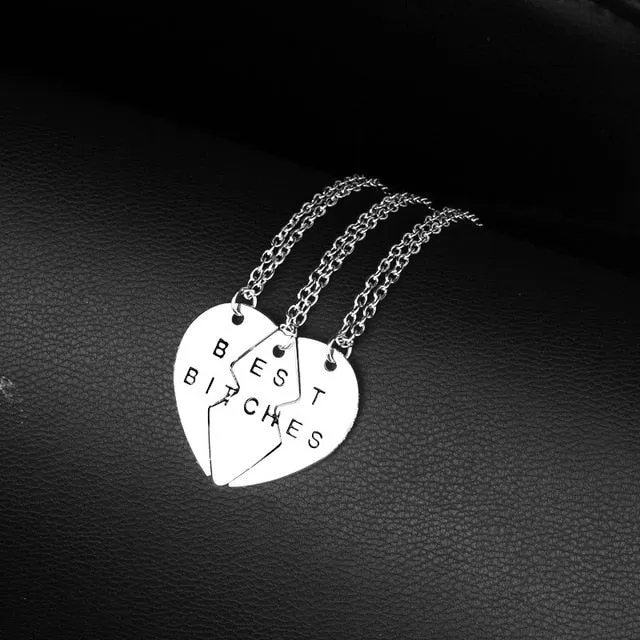 2 pieces / set Fashion Best Friend Stitching Pendant Necklace Rainbow Broken Heart Necklace Female Children BFF Friendship Gift