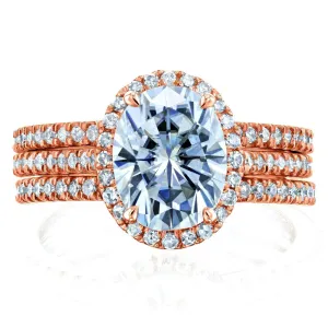 2.5ct Capri Oval 3pc Pink Bridal Set (DEF/VS)