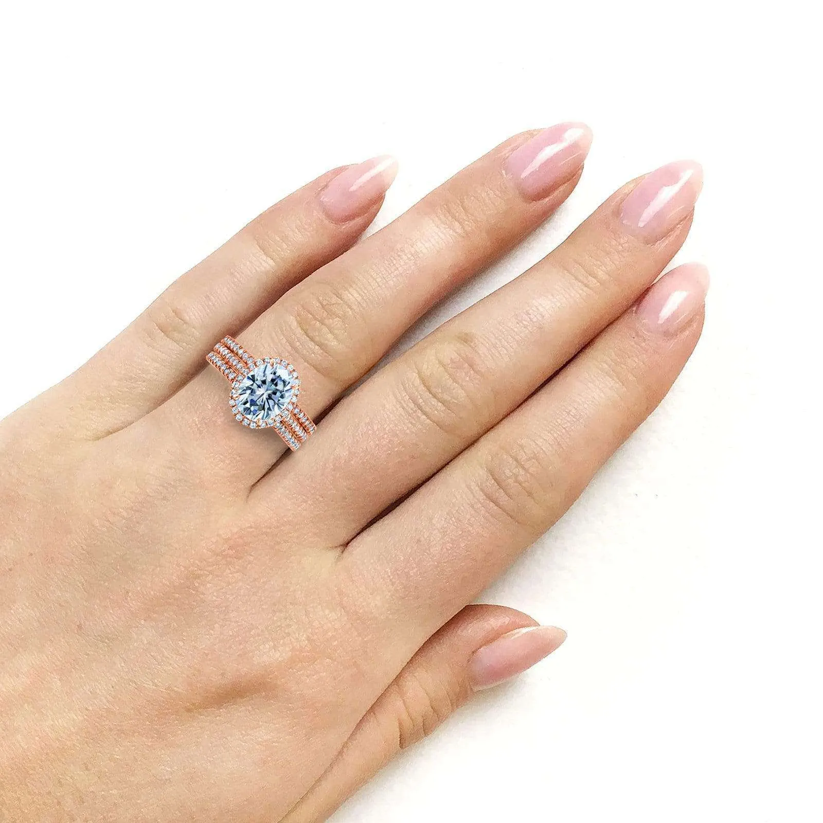 2.5ct Capri Oval 3pc Pink Bridal Set (DEF/VS)