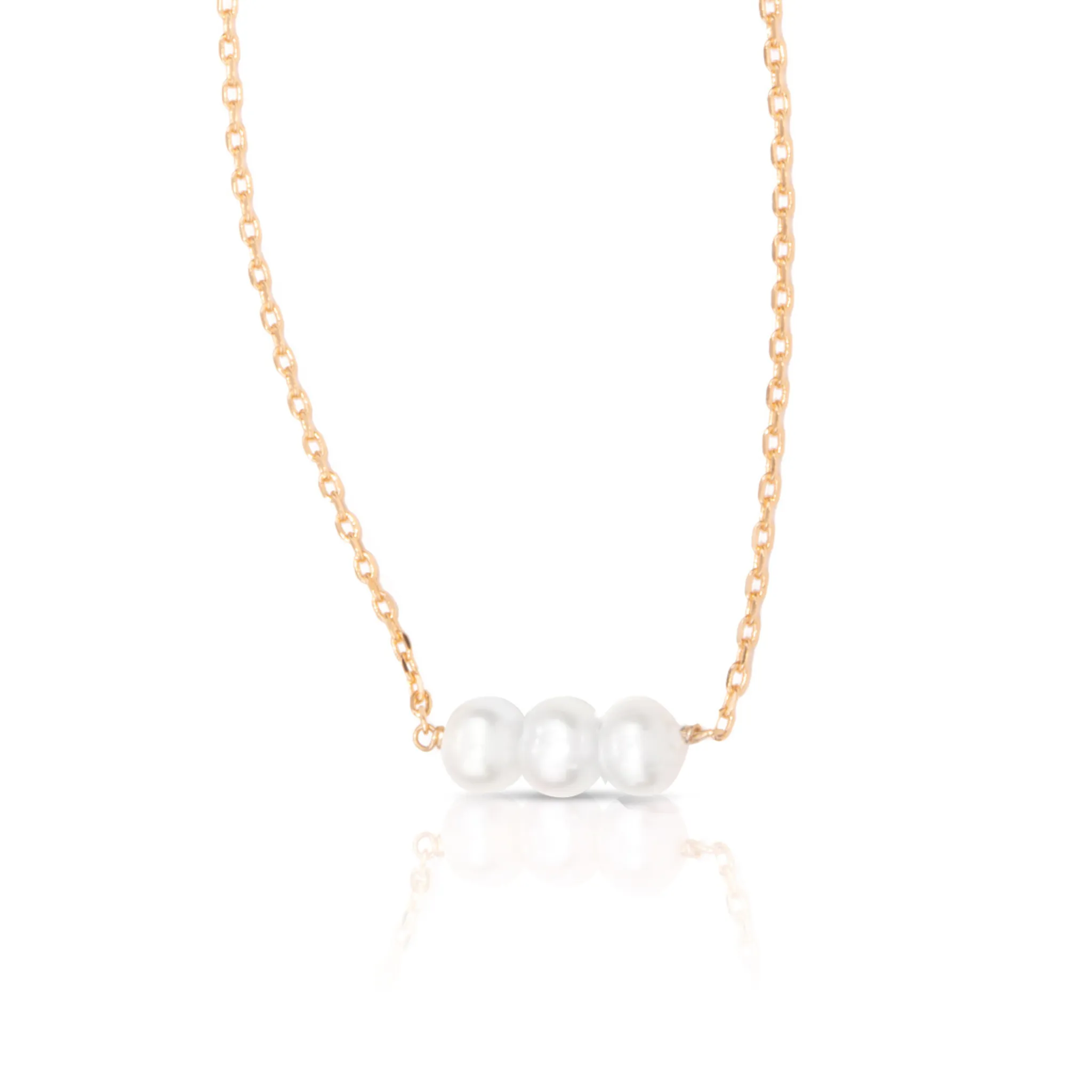 3 Pearl Row Necklace