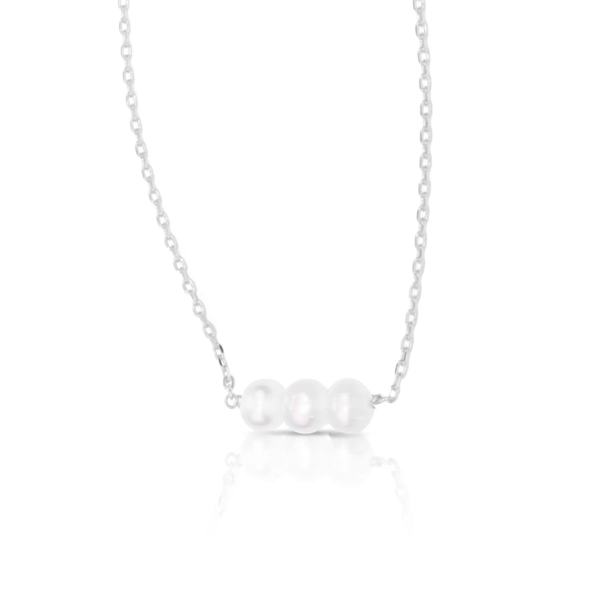 3 Pearl Row Necklace