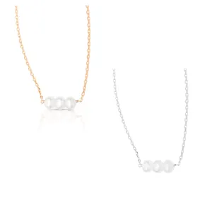 3 Pearl Row Necklace