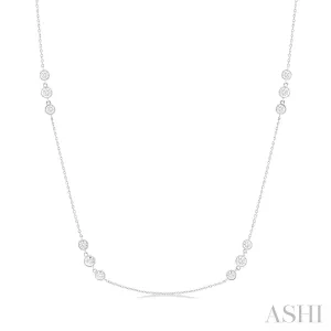 3 Stone Diamond Station Necklace
