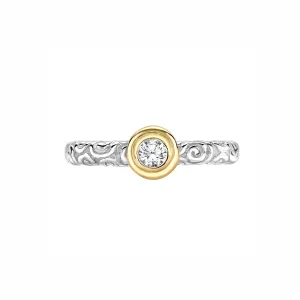 3mm Round White Sapphire Spiral Twinkle Ring