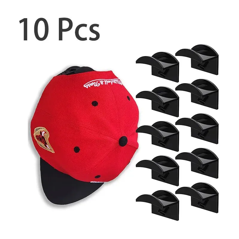 5 10pcs Black Baseball Hat Hooks Minimalist Design for Traceless Hat Storage Earphone Necklaces