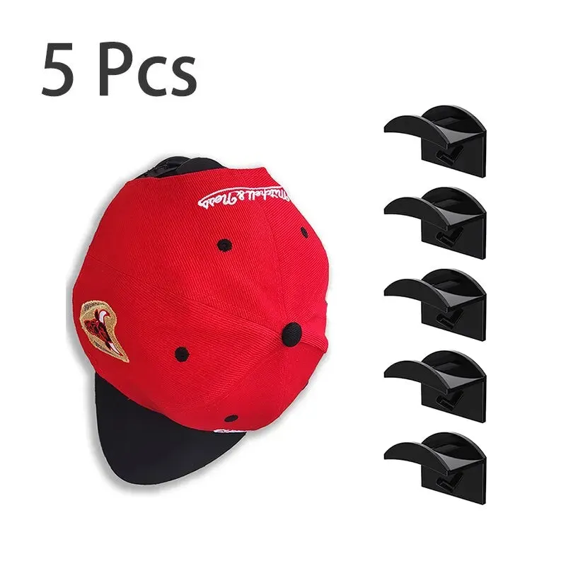 5 10pcs Black Baseball Hat Hooks Minimalist Design for Traceless Hat Storage Earphone Necklaces