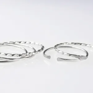 5 Thin Sterling Silver Rings