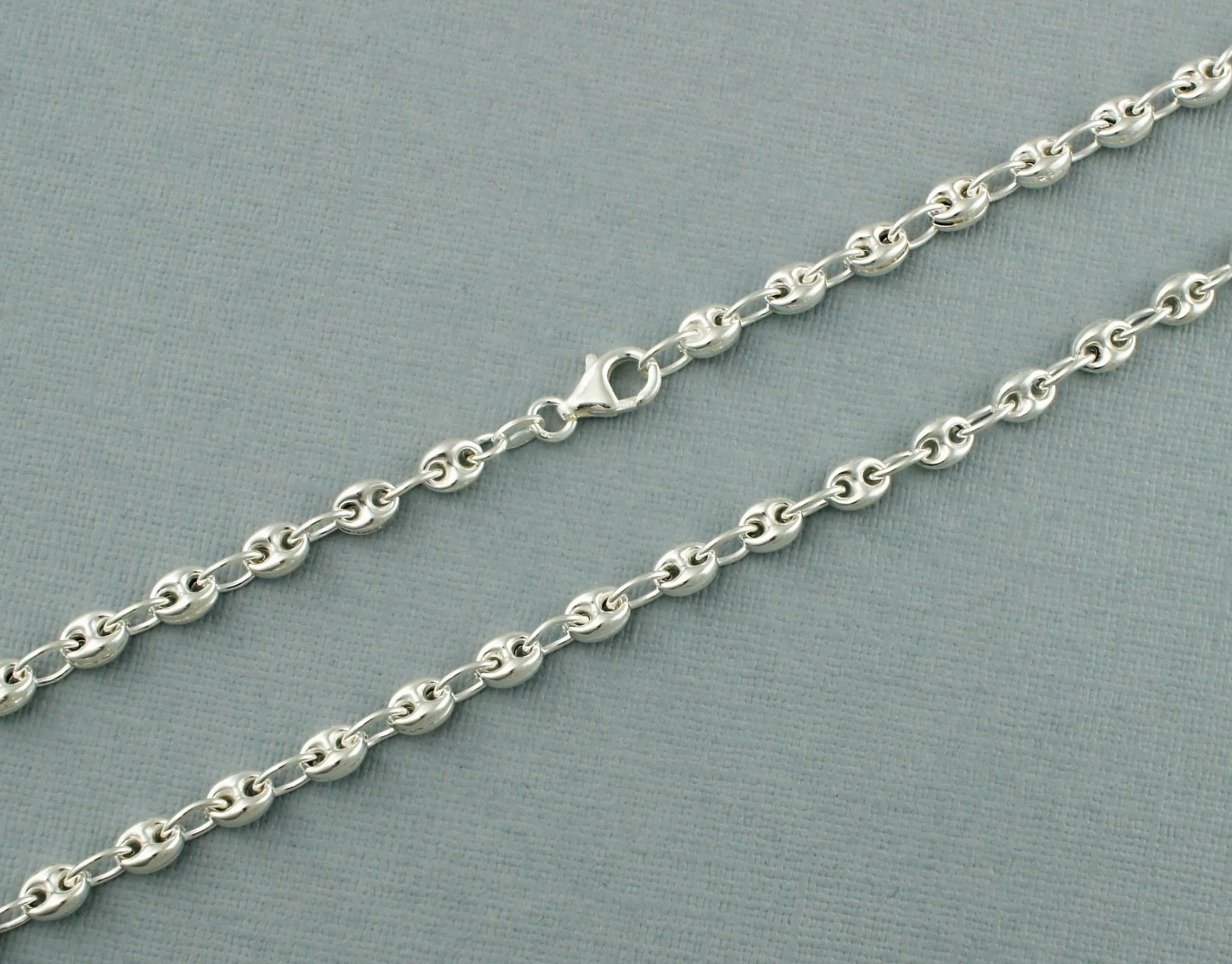 925 Sterling Silver Marine / Mariner Anchor Chain Bracelet 7.5"