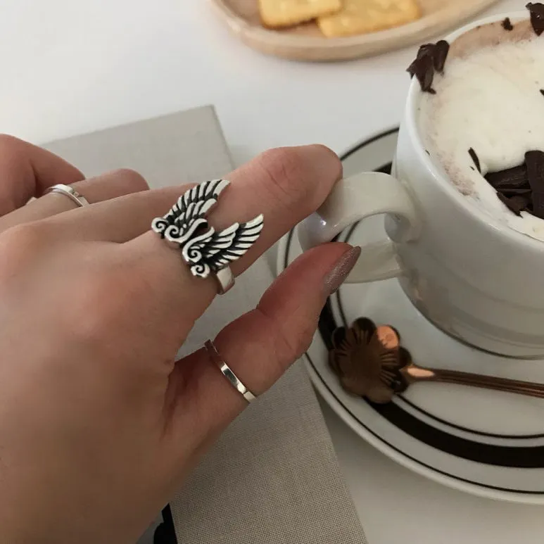 925 Sterling Silver Minimalist Wing Silver Polishing Rings