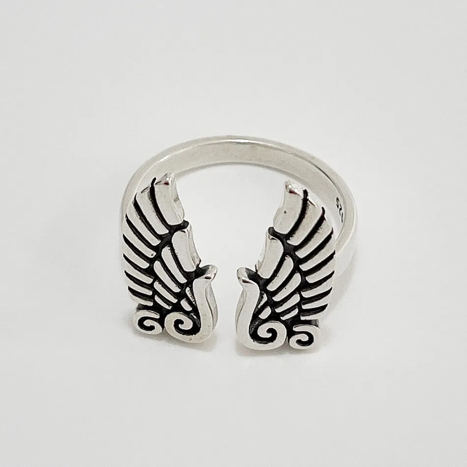 925 Sterling Silver Minimalist Wing Silver Polishing Rings
