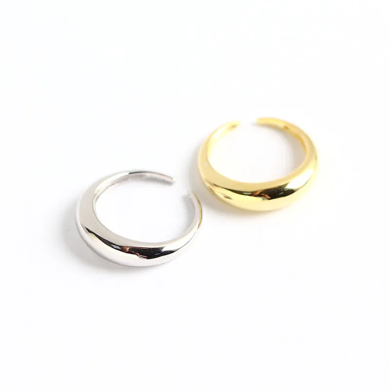 925 Sterling Silver Minimalist Women IG Style Silver Electroplating Rings