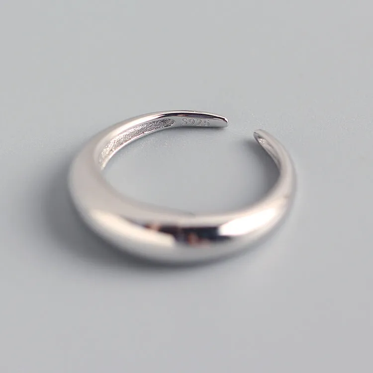 925 Sterling Silver Minimalist Women IG Style Silver Electroplating Rings