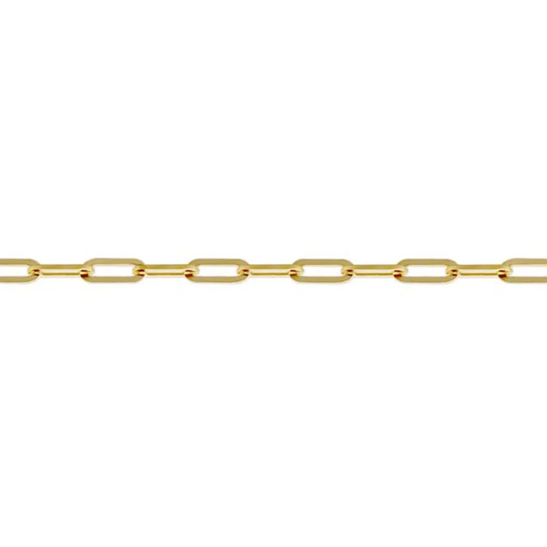 9ct Stamped Elongated Anchor Necklace (Fine Paperclip)