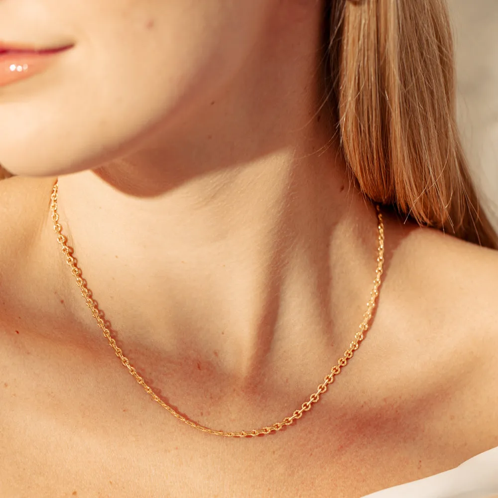9ct Yellow Gold Fancy Round Link Chain