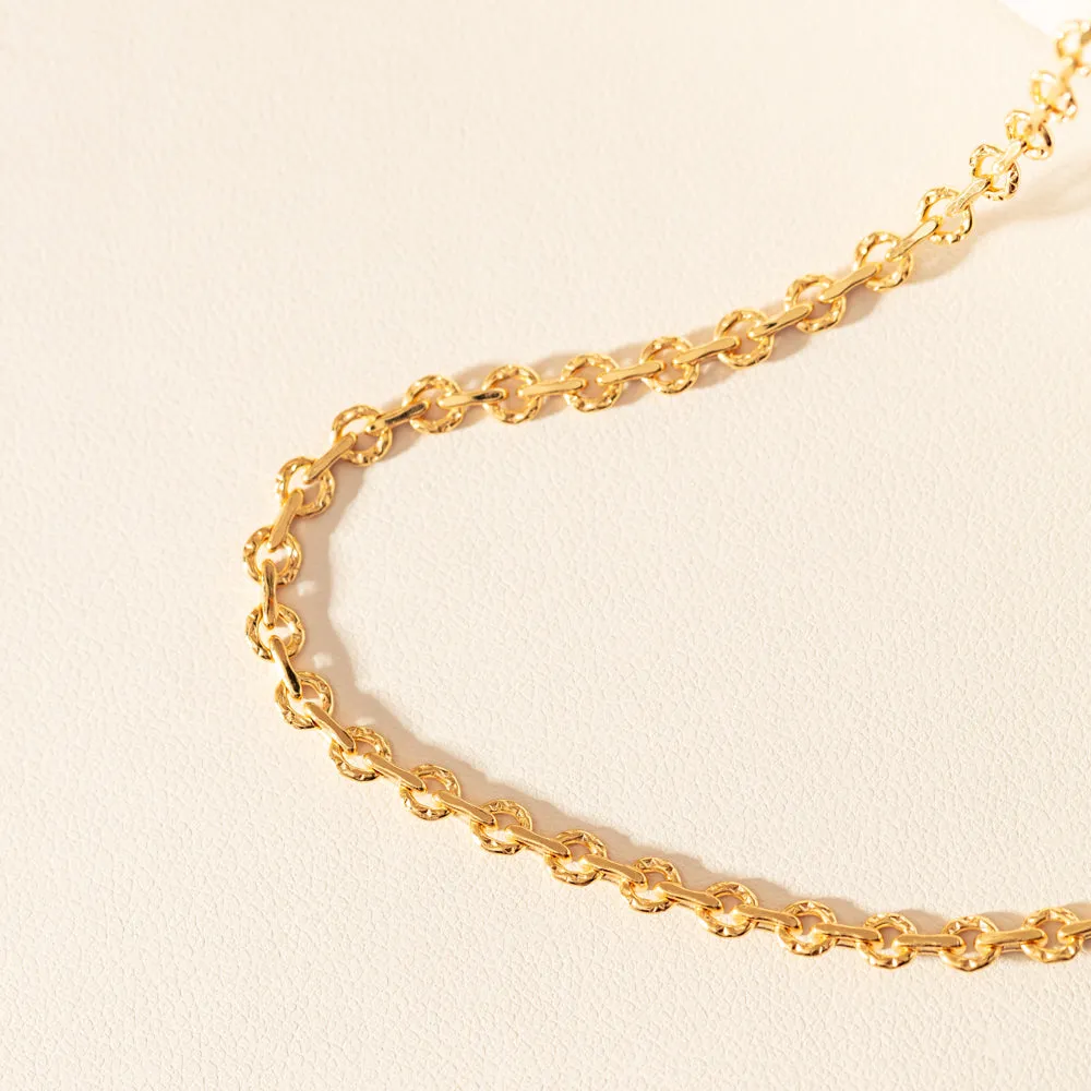 9ct Yellow Gold Fancy Round Link Chain