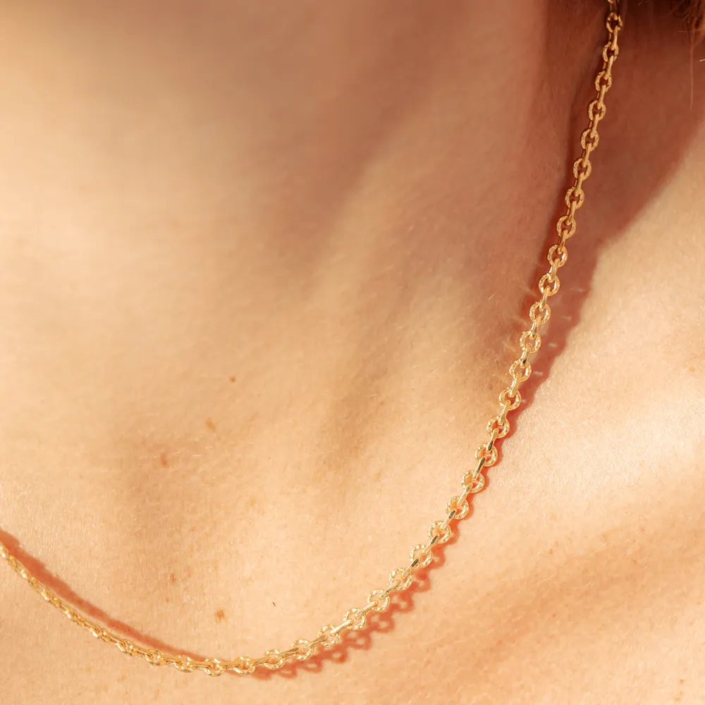 9ct Yellow Gold Fancy Round Link Chain