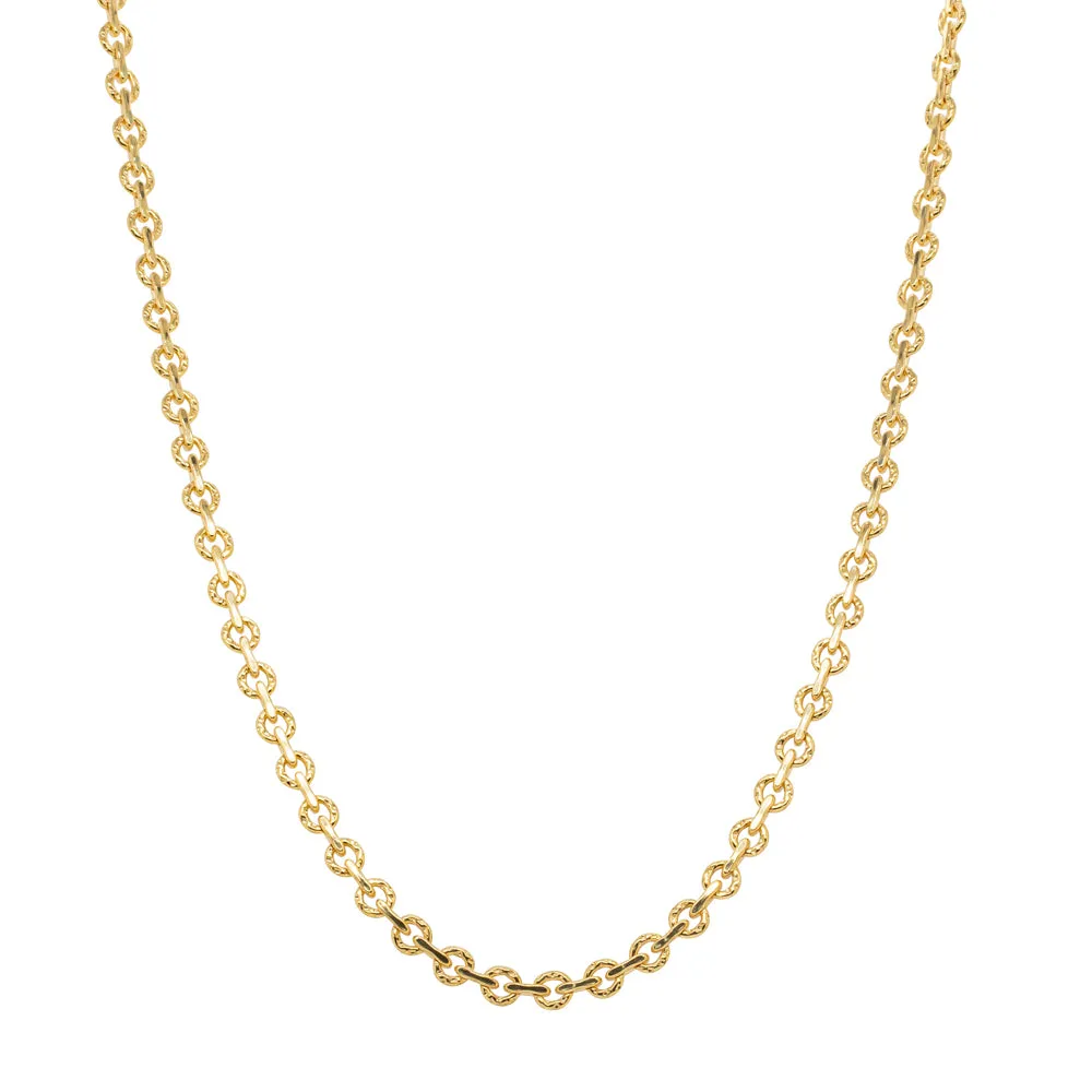 9ct Yellow Gold Fancy Round Link Chain