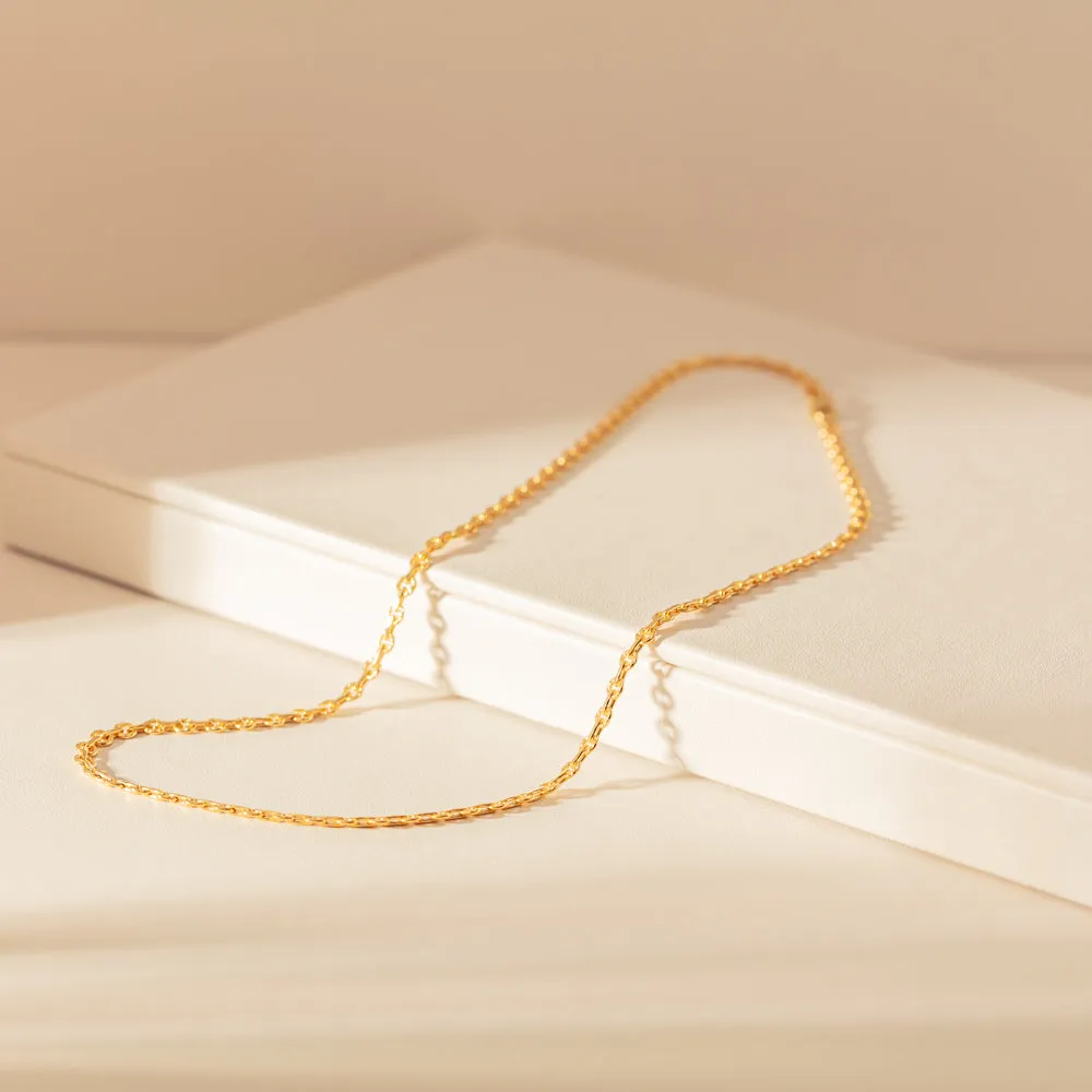 9ct Yellow Gold Fancy Round Link Chain
