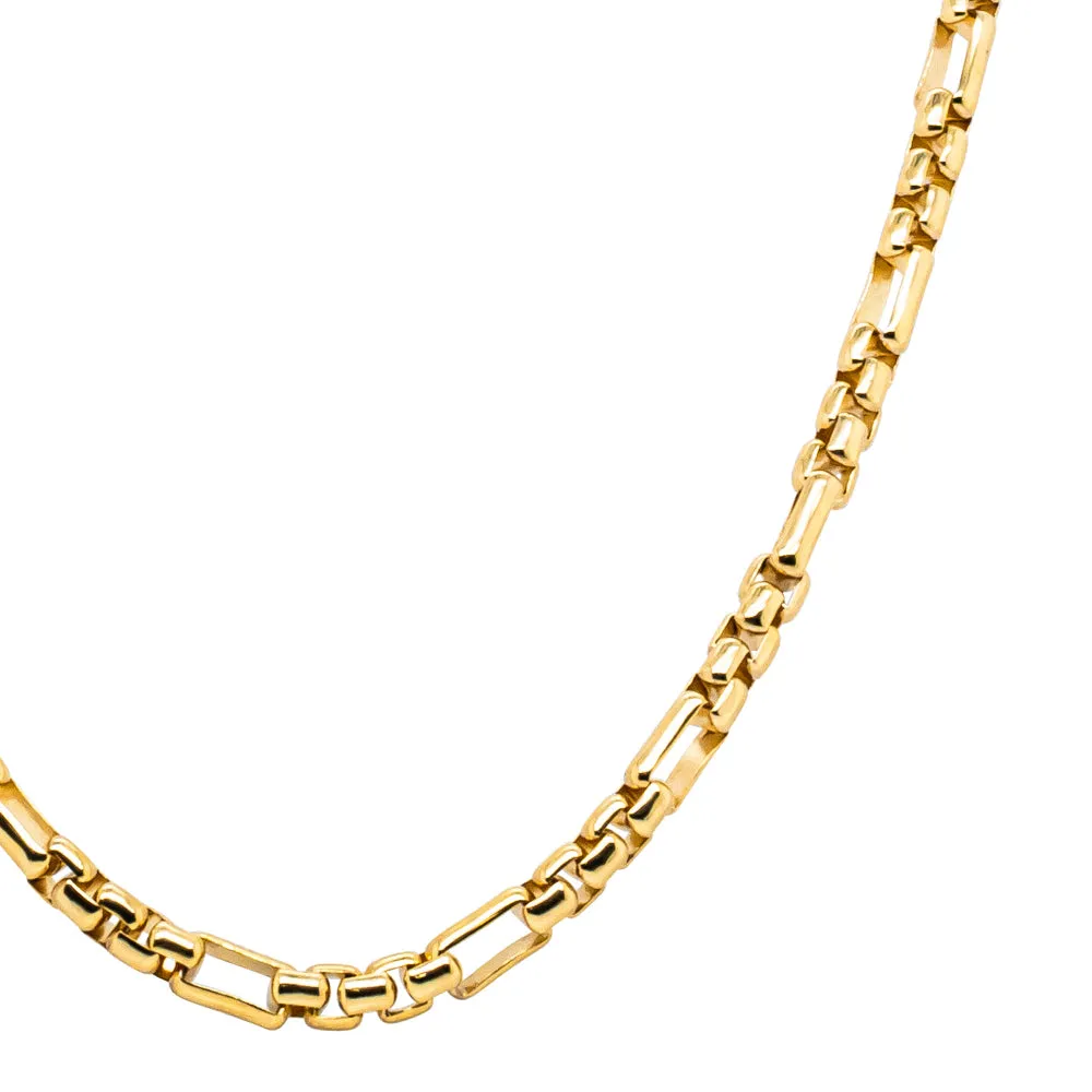 9ct Yellow Gold Square Figaro Chain