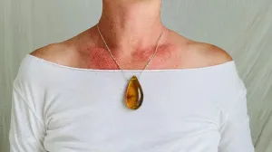 Amber Pendant on a Silver Chain. Handmade Sterling Silver Jewelry. 2562
