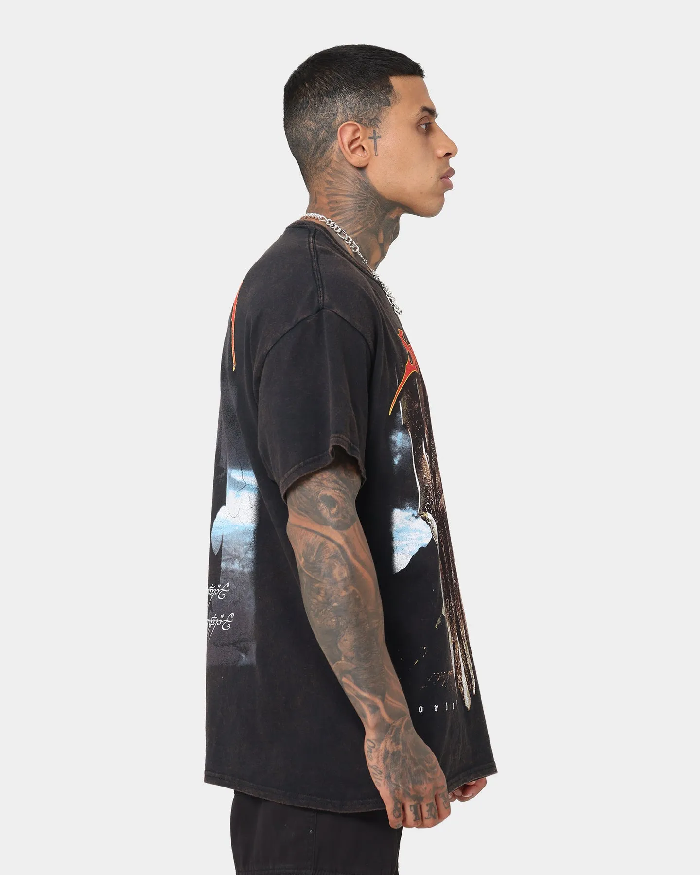 American Thrift X The Lord Of The Rings Sauron Vintage T-Shirt Black Wash