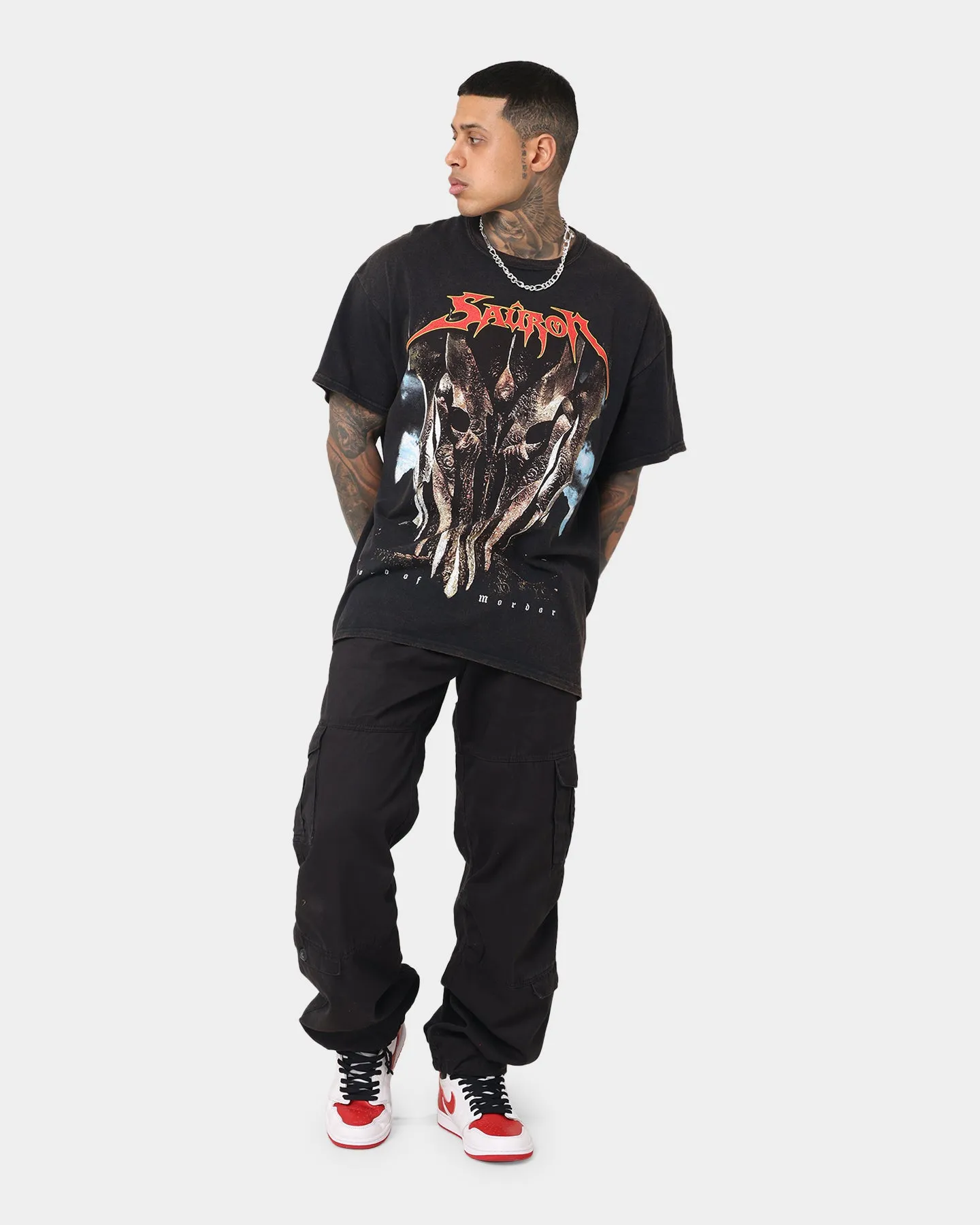 American Thrift X The Lord Of The Rings Sauron Vintage T-Shirt Black Wash