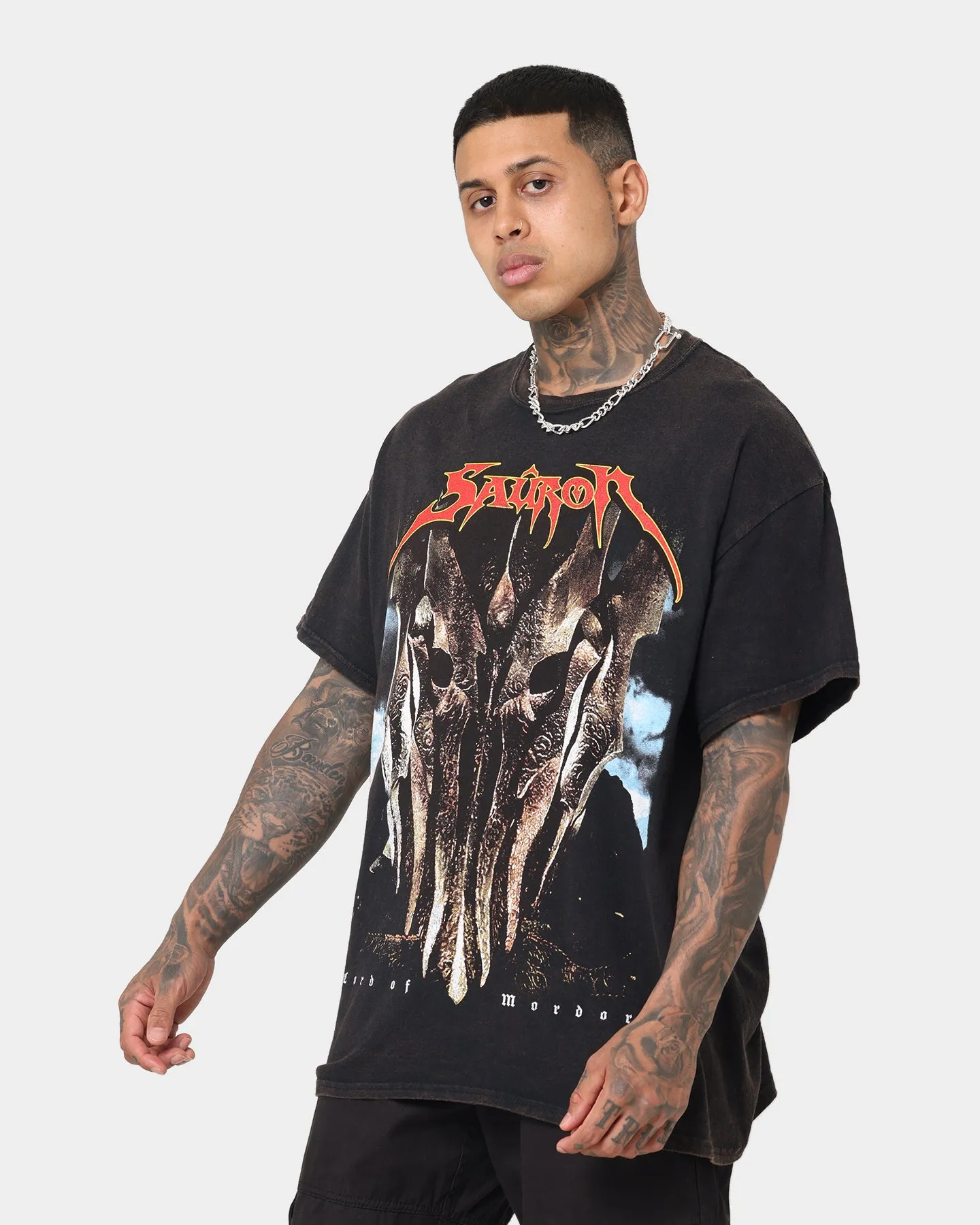 American Thrift X The Lord Of The Rings Sauron Vintage T-Shirt Black Wash