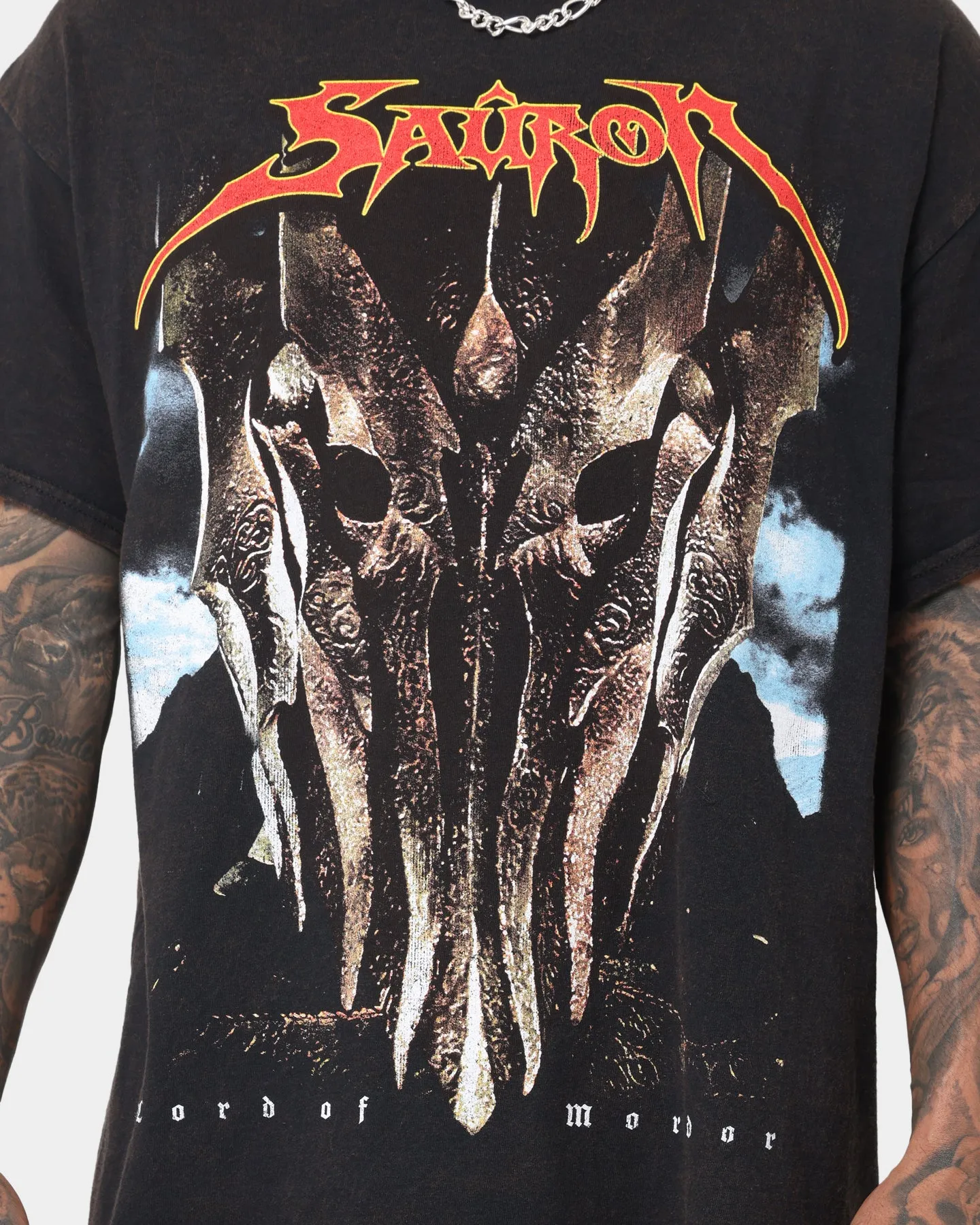 American Thrift X The Lord Of The Rings Sauron Vintage T-Shirt Black Wash