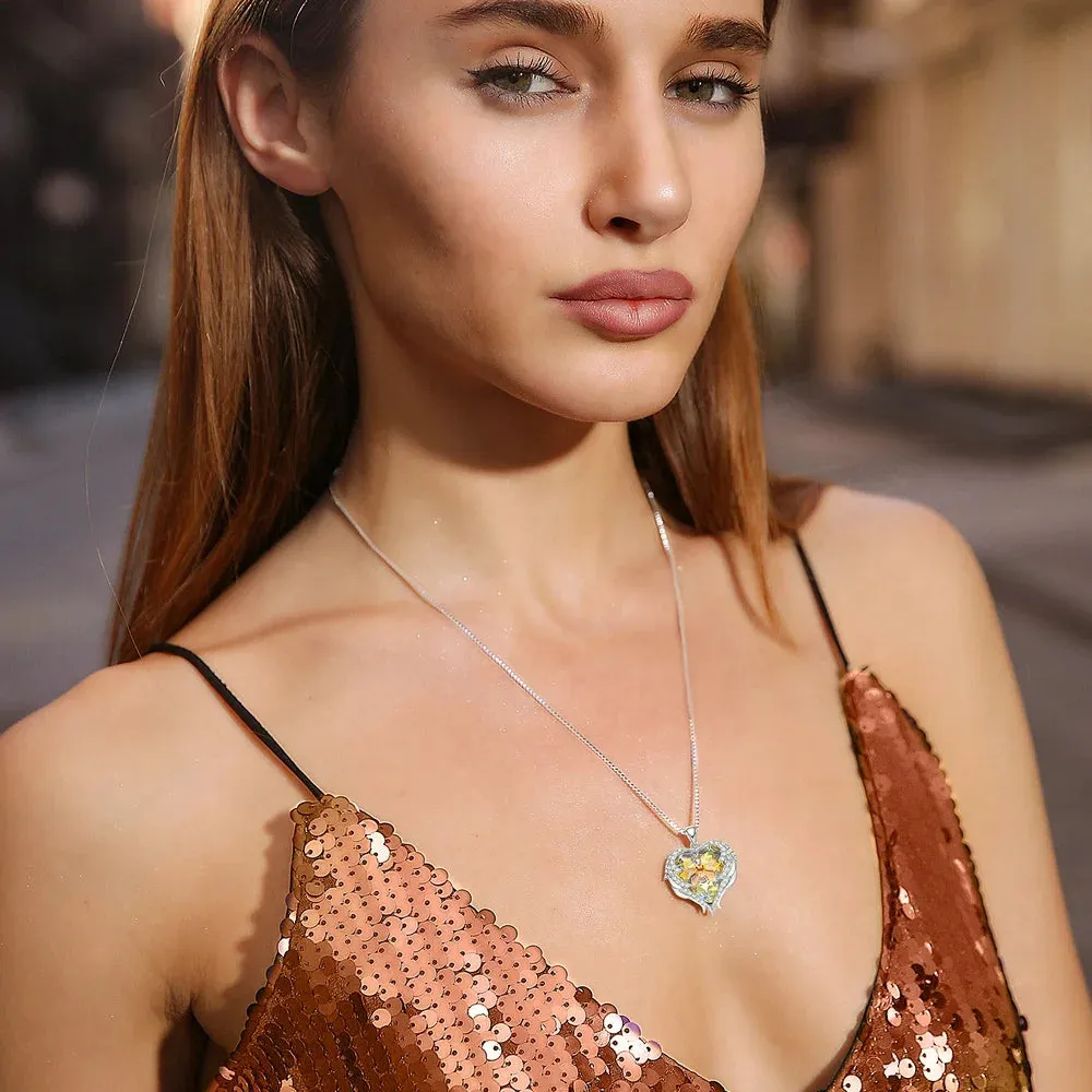 Angel Wing Love Heart Pendant Necklaces for Women Anniversary Valentine'S Day