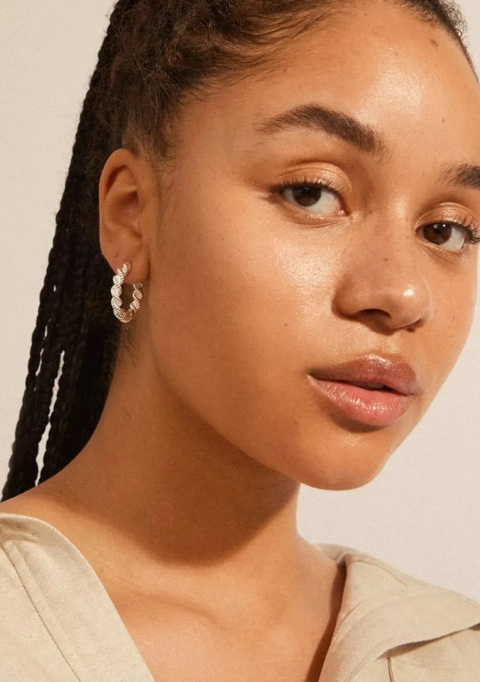 Annika Hoop Earrings | Silver