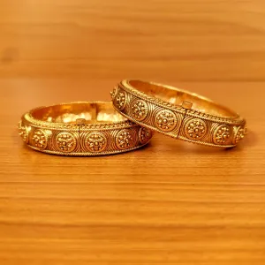 ANTIQUE GOLD PLATED REAL LOOK OPENABLE BANGLES