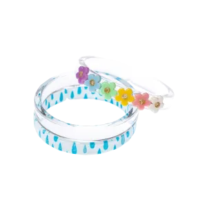 Bangle Set - Pastel Flowers & Raindrops
