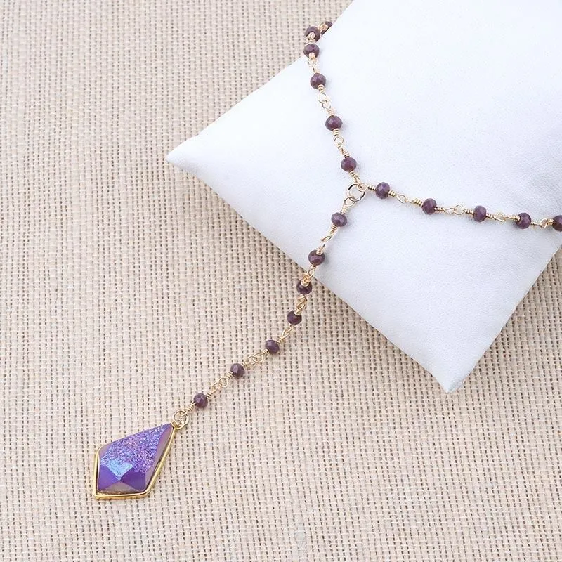 Bohemia Purple Crystal NKS211 Long Necklaces Charm Jewelry